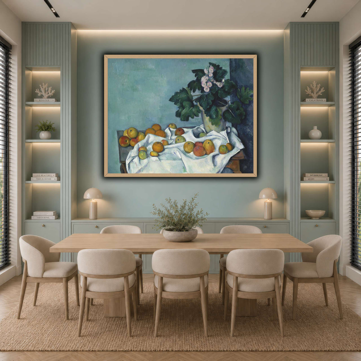 Still_Life_with_Apples_and_a_Pot_of_Primroses_Paul_Cezanne cool-dining