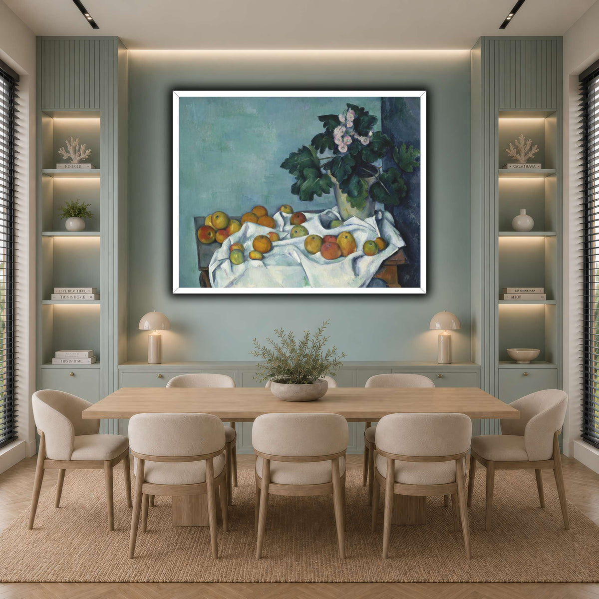 Still_Life_with_Apples_and_a_Pot_of_Primroses_Paul_Cezanne cool-dining