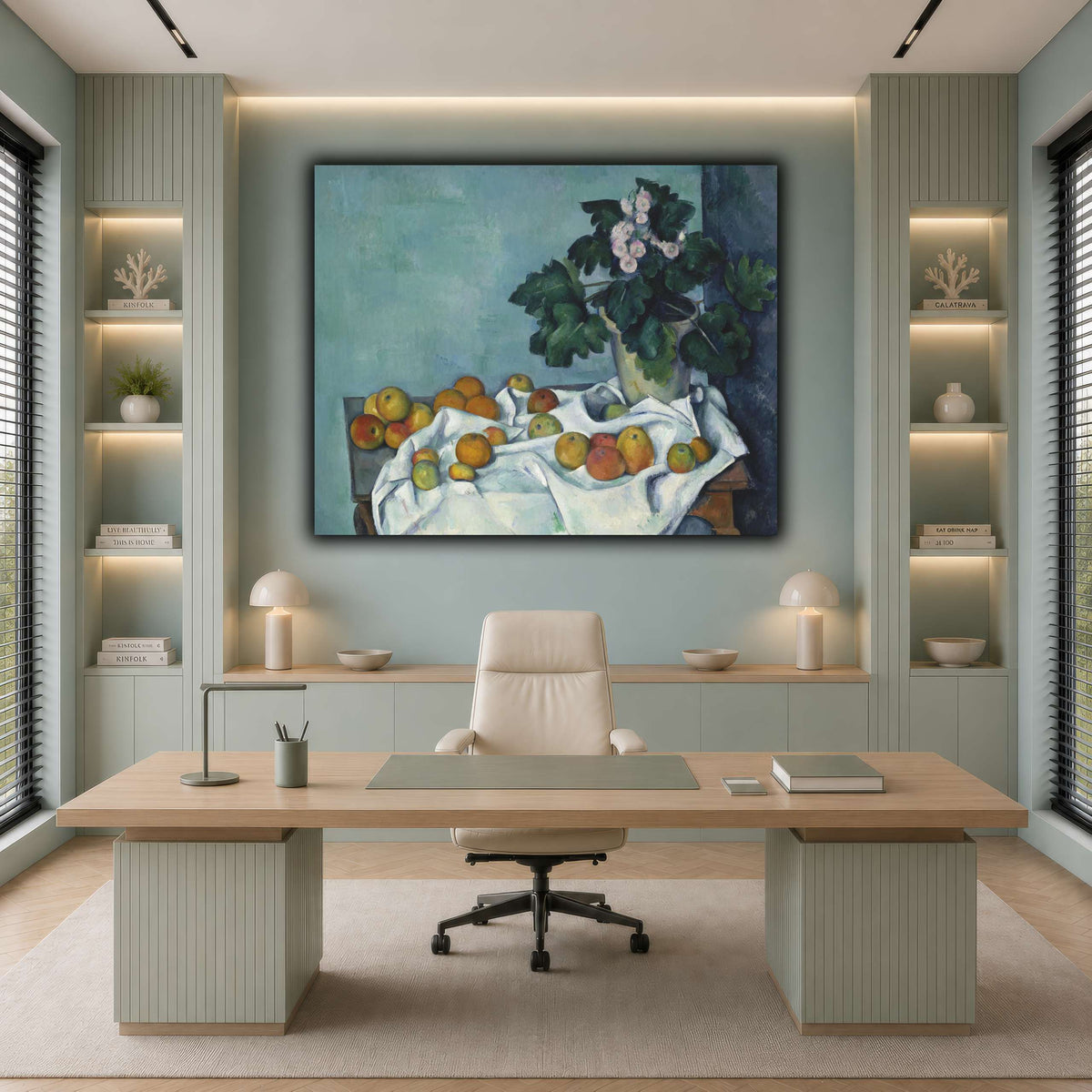 Still_Life_with_Apples_and_a_Pot_of_Primroses_Paul_Cezanne cool-office