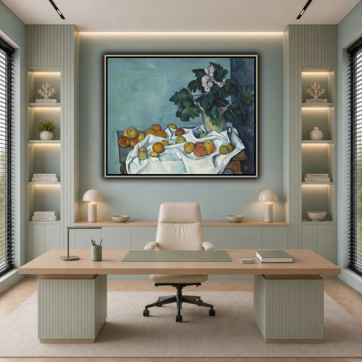 Still_Life_with_Apples_and_a_Pot_of_Primroses_Paul_Cezanne cool-office