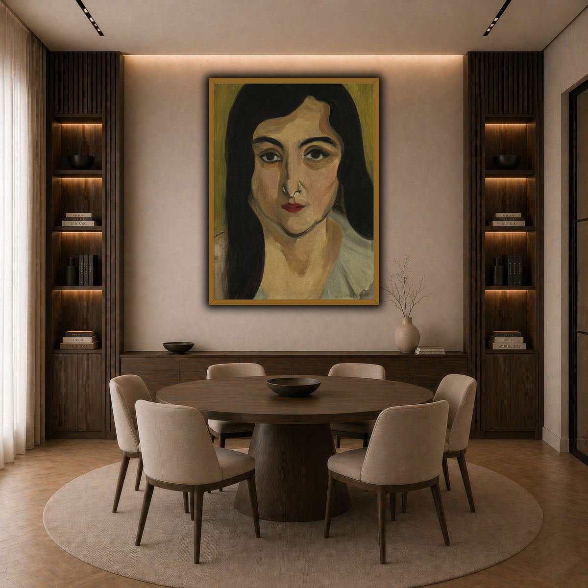 Tête_de_Femme_Henri_Matisse dark neutral-dining room