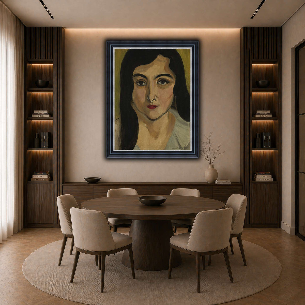 Tête_de_Femme_Henri_Matisse dark neutral-dining room