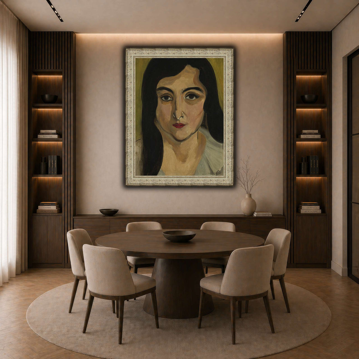 Tête_de_Femme_Henri_Matisse dark neutral-dining room