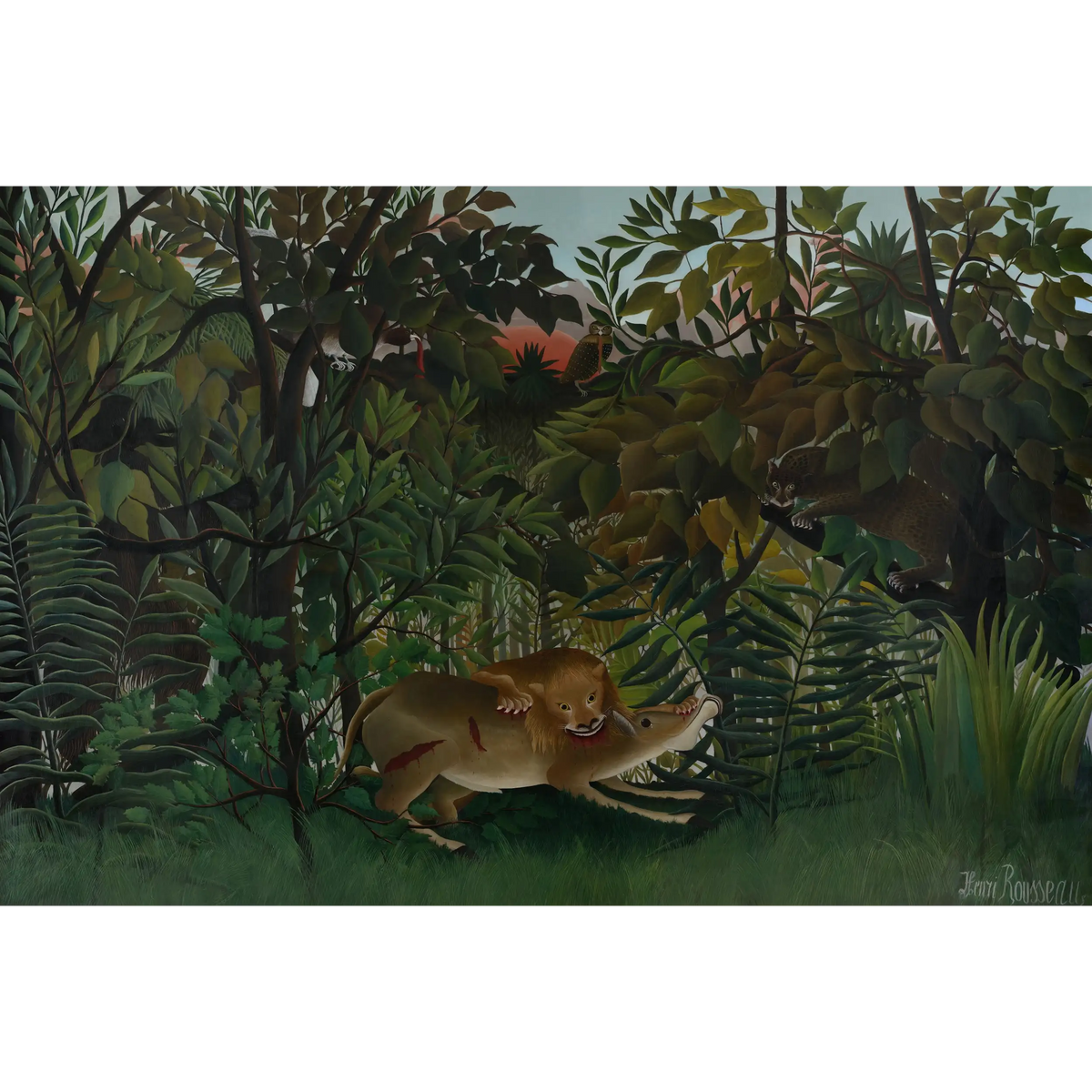 The-Hungry-Lion-Attacking-An-Antelope-1898_Henri-Rousseau