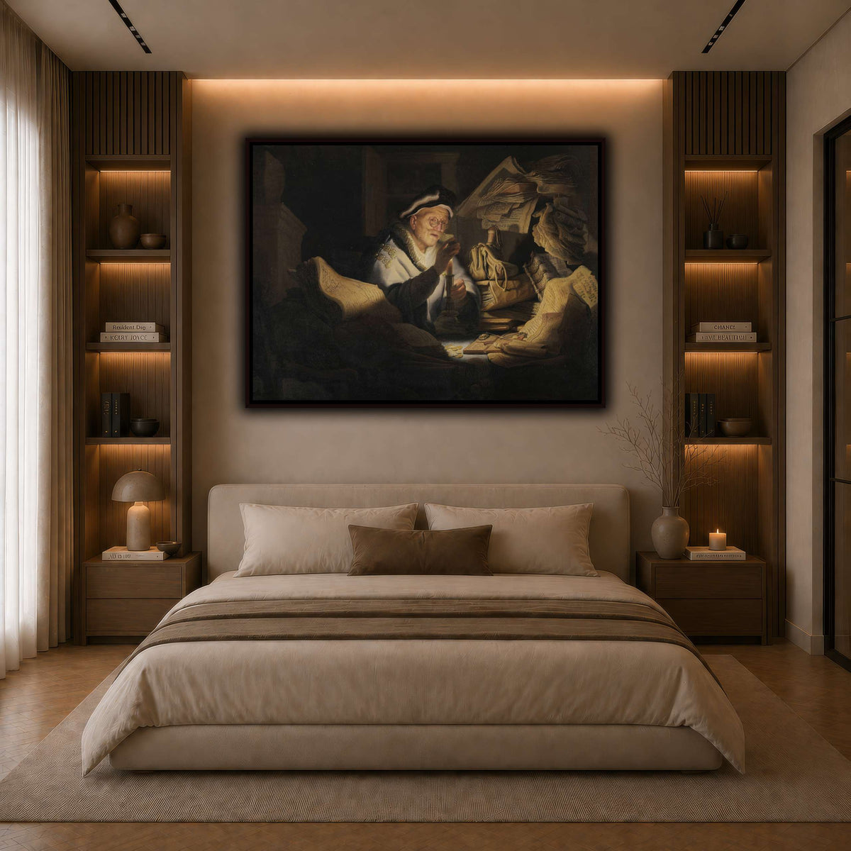 The-Money-Changer_Rembrandt-van-Rijn dark neutral-bedroom
