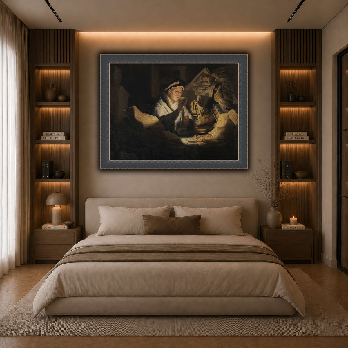 The-Money-Changer_Rembrandt-van-Rijn dark neutral-bedroom