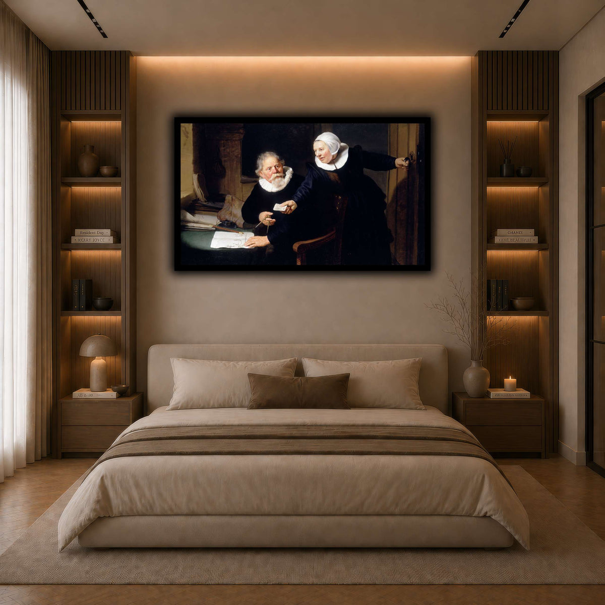 The-Shipbuilder-and-his-Wife-Jan-Rijcksen-1560-2-1637-and-his-Wife_Rembrandt-van-Rijn dark neutral-bedroom