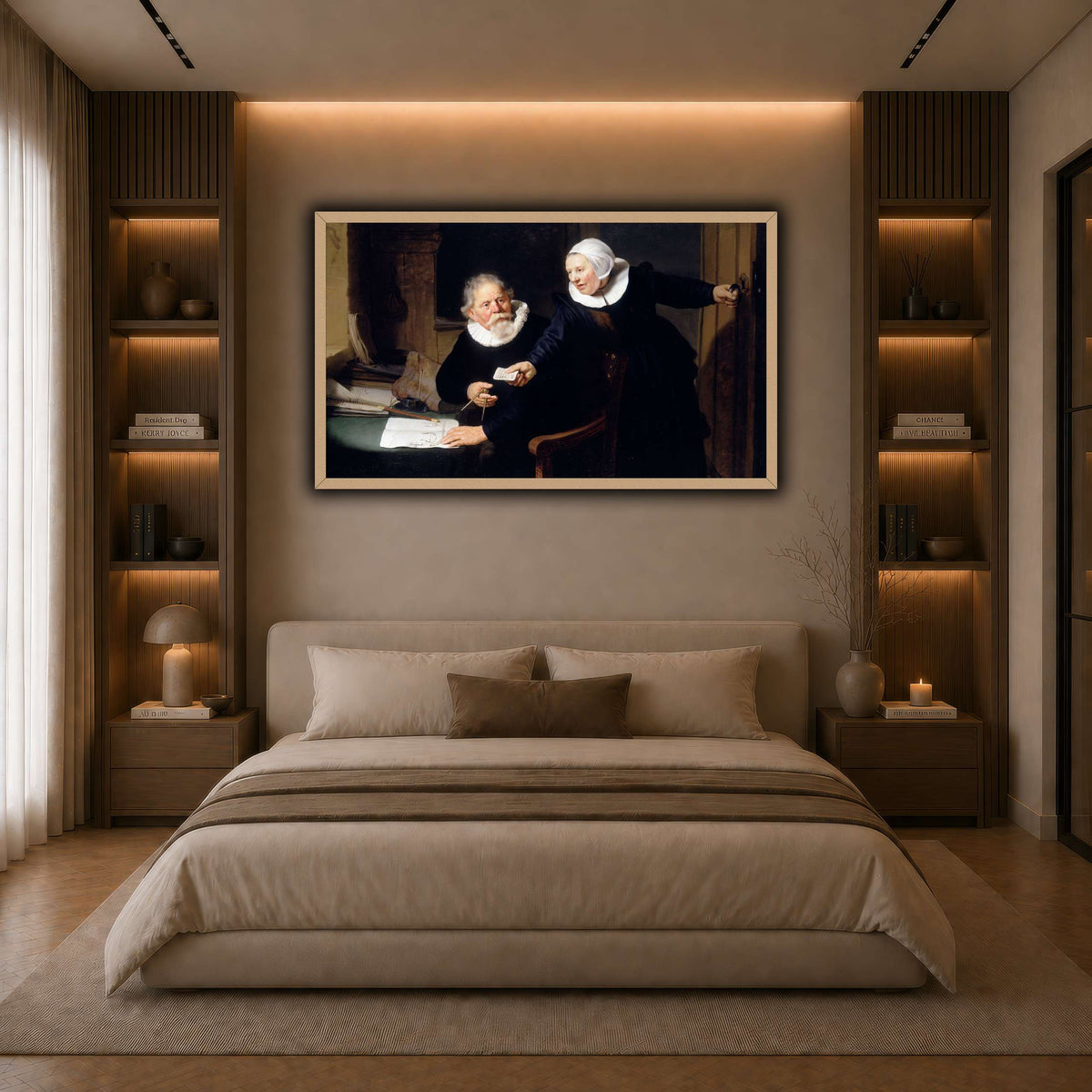 The-Shipbuilder-and-his-Wife-Jan-Rijcksen-1560-2-1637-and-his-Wife_Rembrandt-van-Rijn dark neutral-bedroom