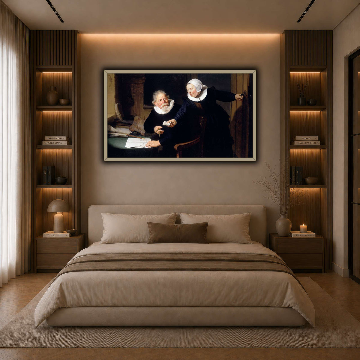 The-Shipbuilder-and-his-Wife-Jan-Rijcksen-1560-2-1637-and-his-Wife_Rembrandt-van-Rijn dark neutral-bedroom