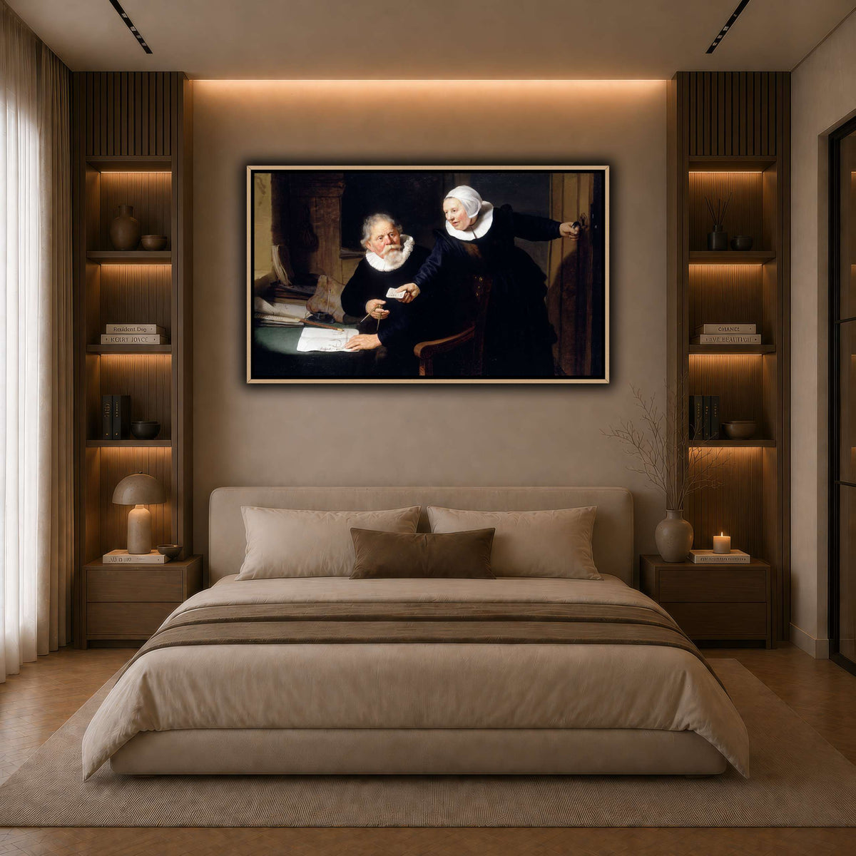 The-Shipbuilder-and-his-Wife-Jan-Rijcksen-1560-2-1637-and-his-Wife_Rembrandt-van-Rijn dark neutral-bedroom