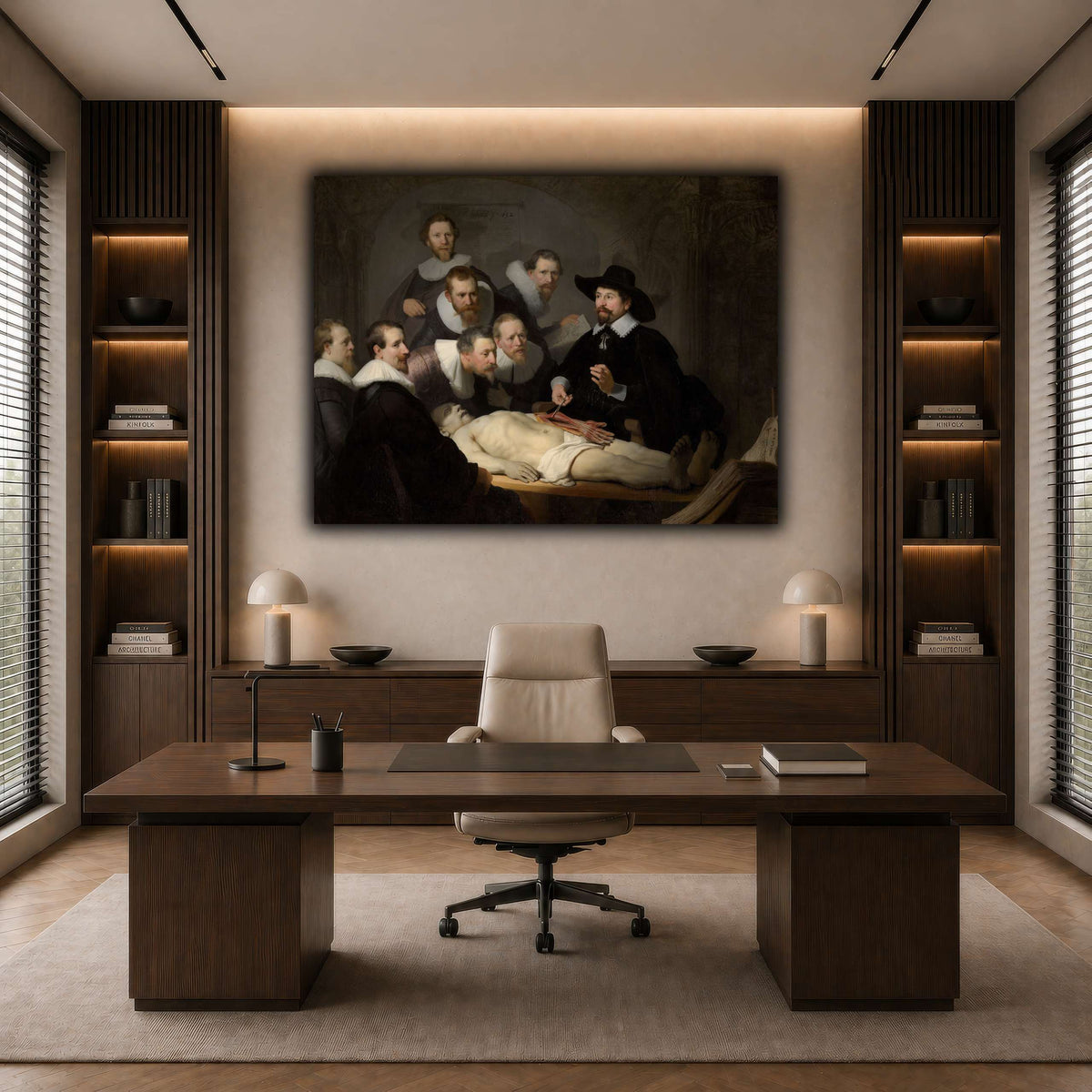 The_Anatomy_Lesson_of_Dr_Nicolaes_Tulp_Rembrandt-van-Rijn dark neutral-office