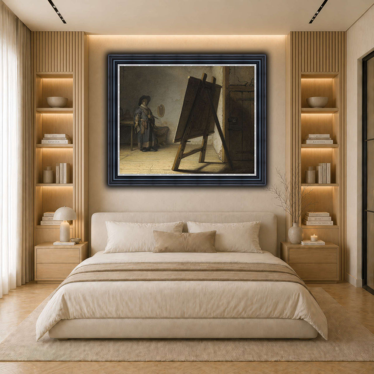 The_Artist_in_his_studio_Rembrandt-van-Rijn light neutral- bedroom