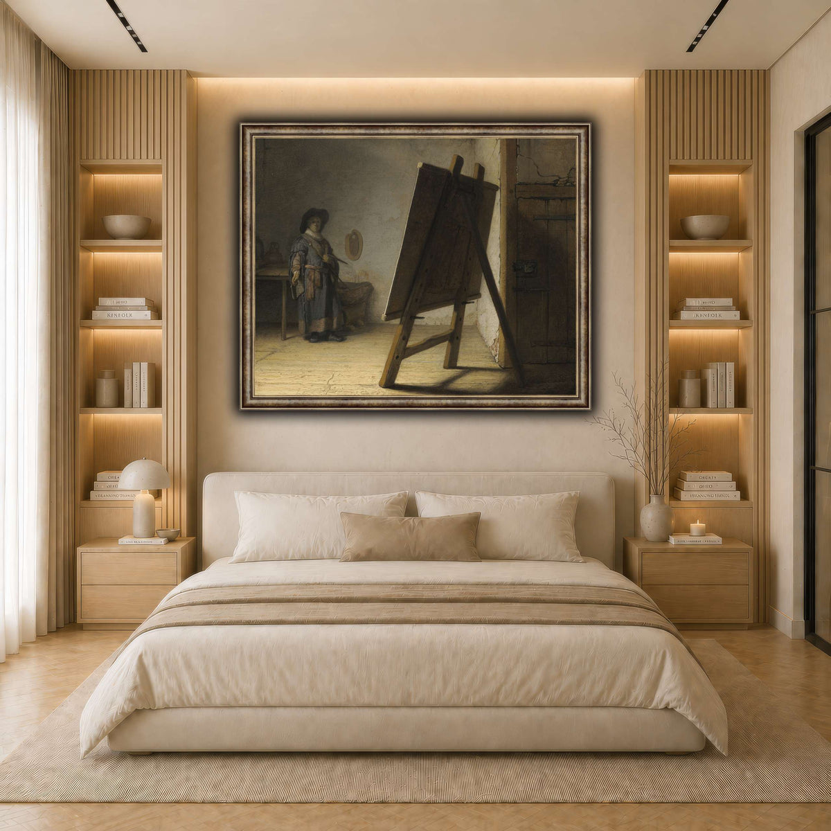The_Artist_in_his_studio_Rembrandt-van-Rijn light neutral- bedroom