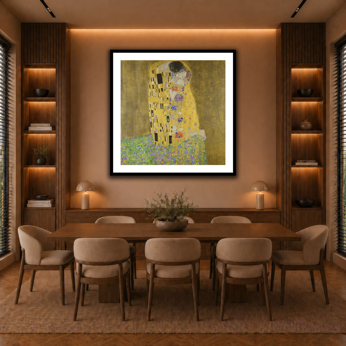The_Kiss_-_Gustav_Klimt warm-dining room