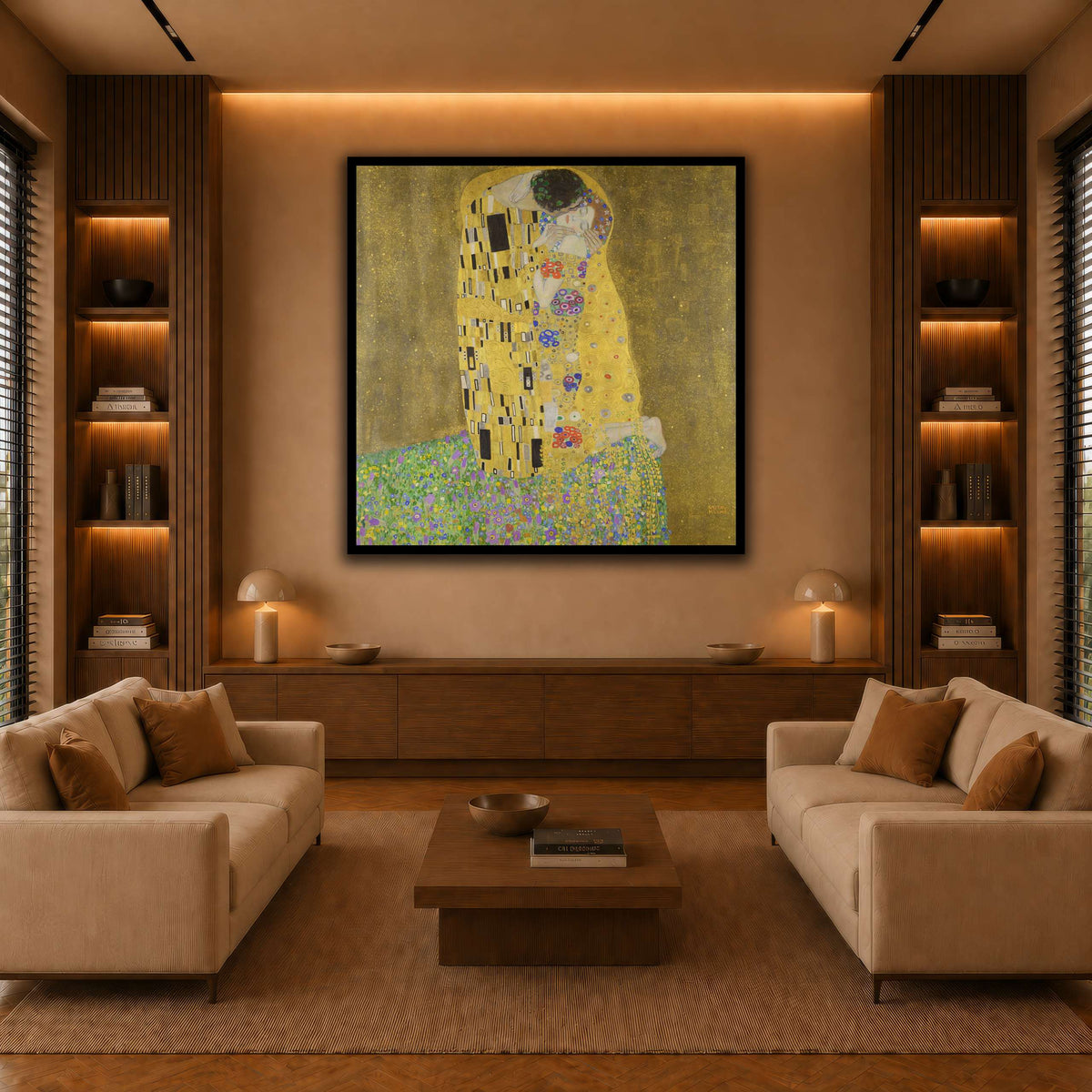The_Kiss_-_Gustav_Klimt warm-living-room