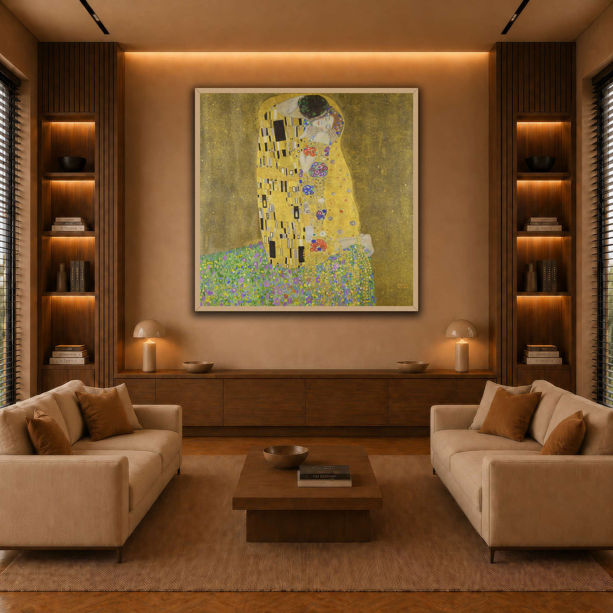 The_Kiss_-_Gustav_Klimt warm-living-room