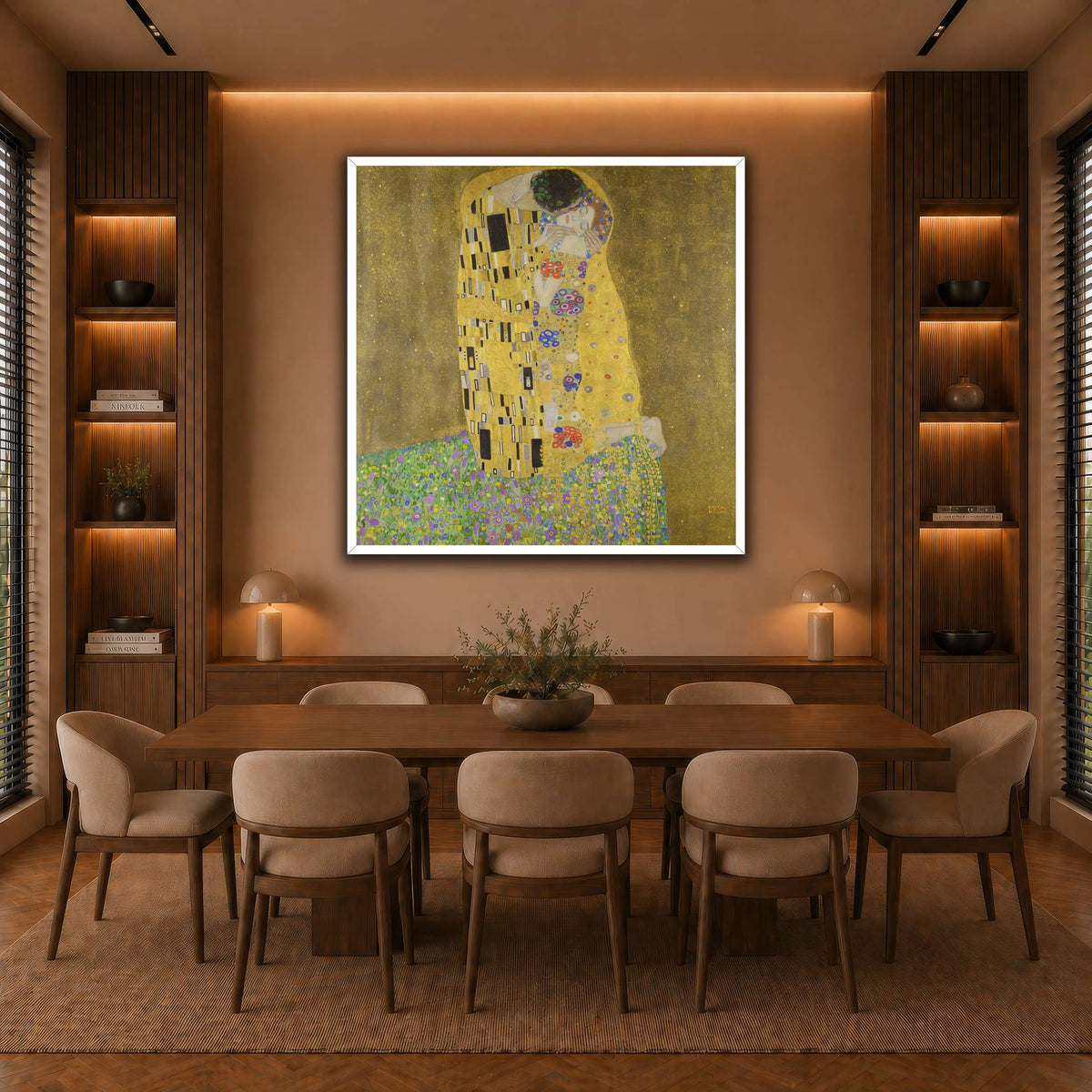 The_Kiss_-_Gustav_Klimt warm-dining room