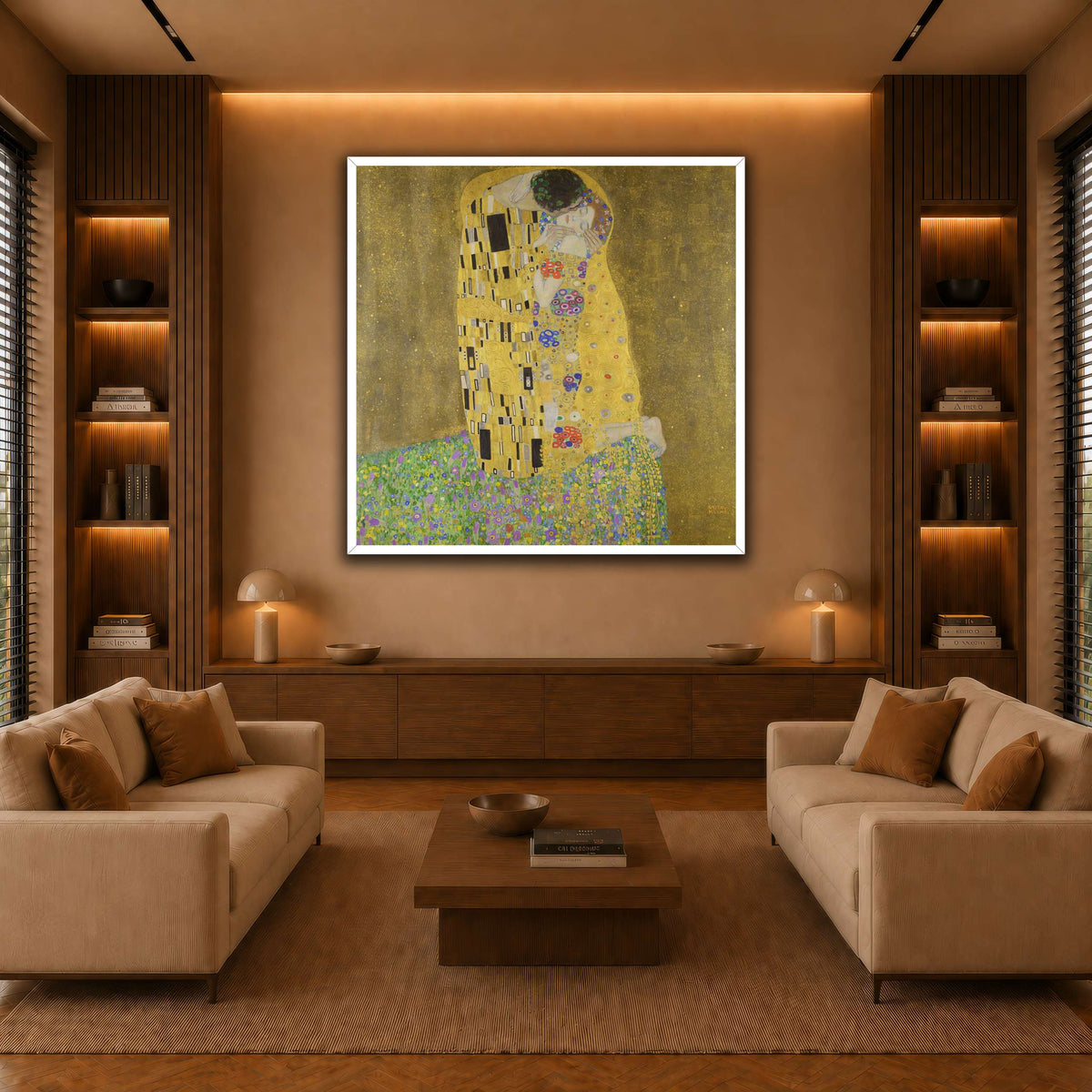 The_Kiss_-_Gustav_Klimt warm-living-room