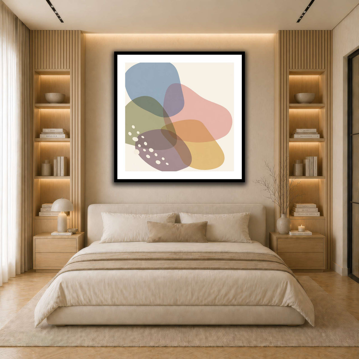 Translucent Polygon Constellation-2 light neutral- bedroom