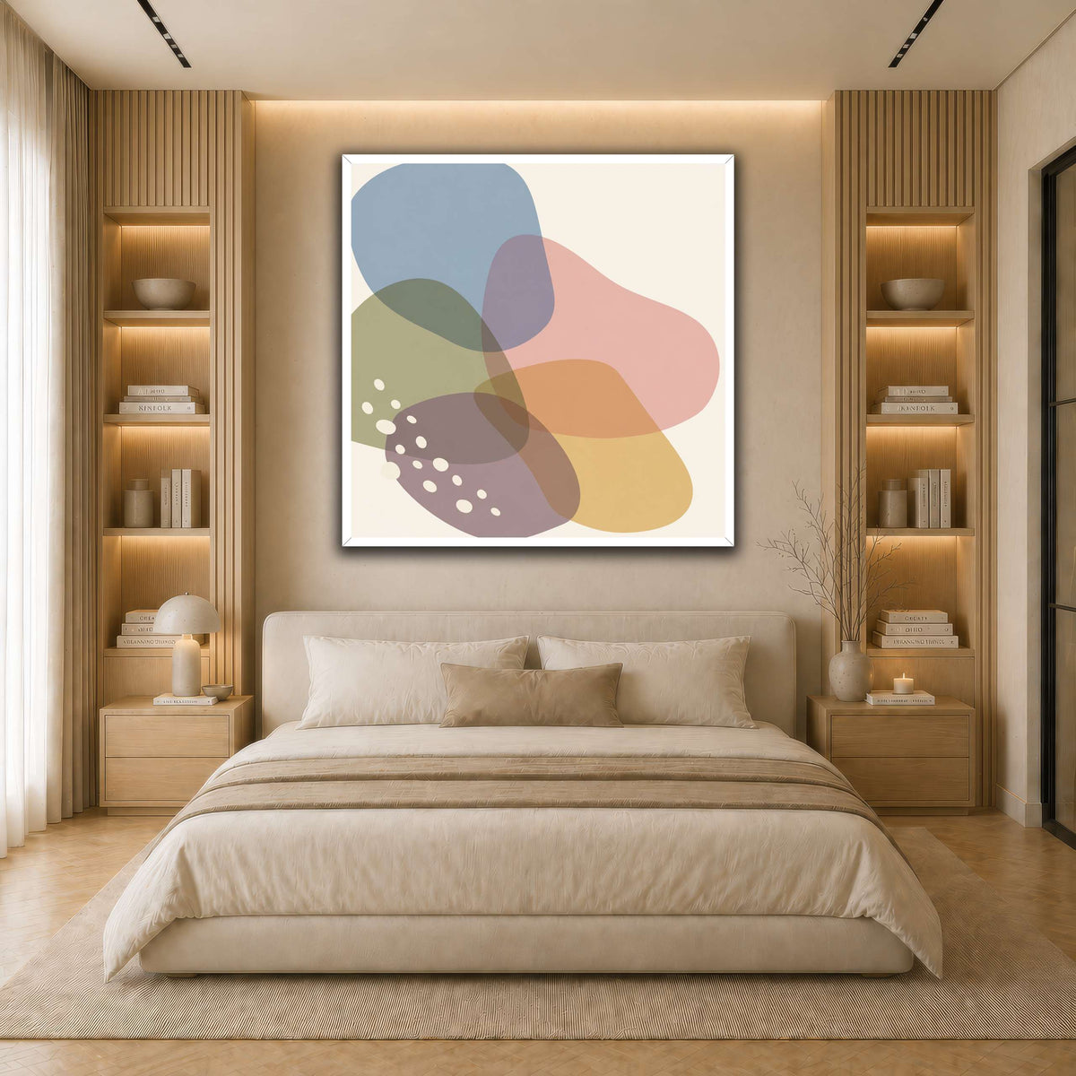 Translucent Polygon Constellation-2 light neutral- bedroom