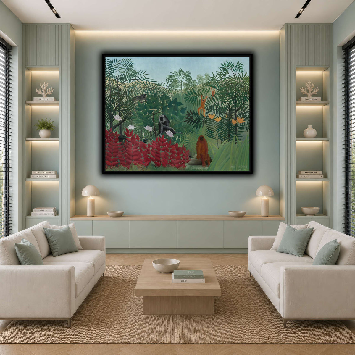 Tropical-Forest-with-Monkeys-1910_Henri-Rousseau cool-living room