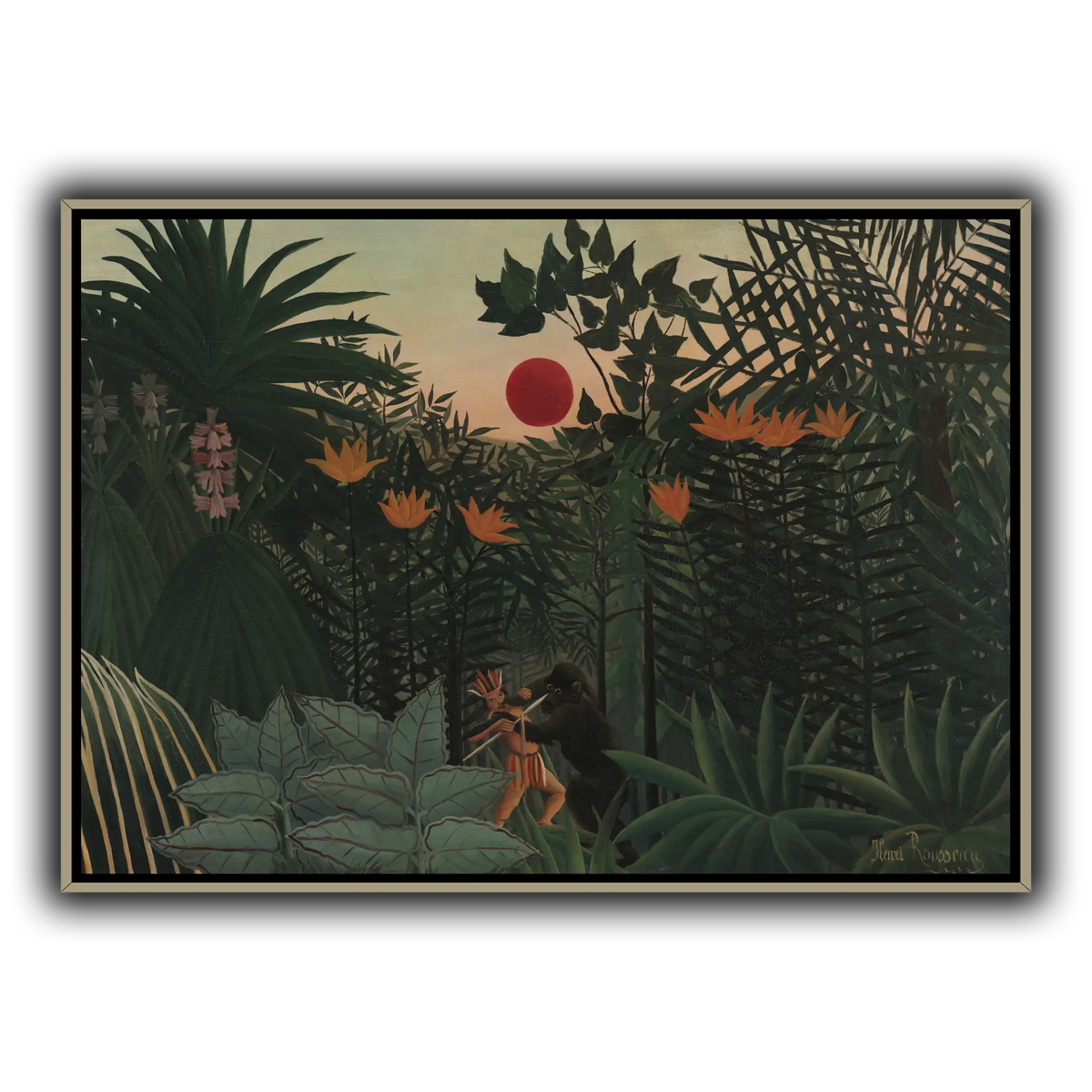 Tropical-Landscape-American-Indian-Struggling-with-a-Gorilla-1910_Henri-Rousseau