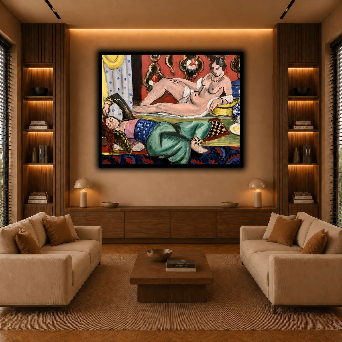 Two_Odalisques_Henri_Matisse warm-living-room
