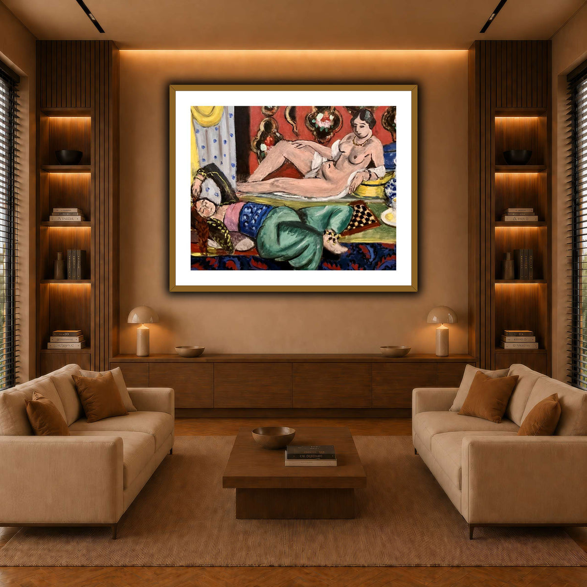 Two_Odalisques_Henri_Matisse warm-living-room