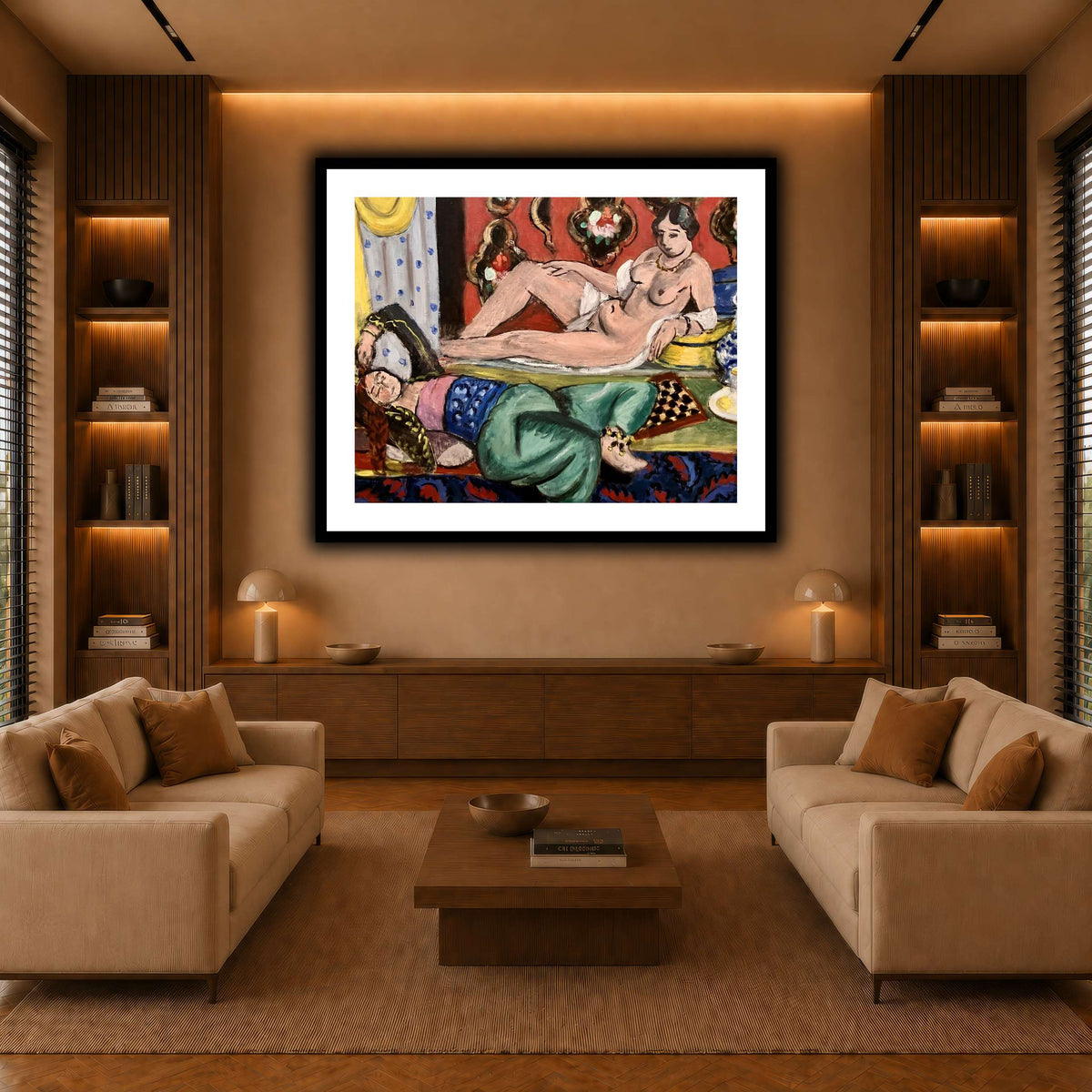 Two_Odalisques_Henri_Matisse warm-living-room