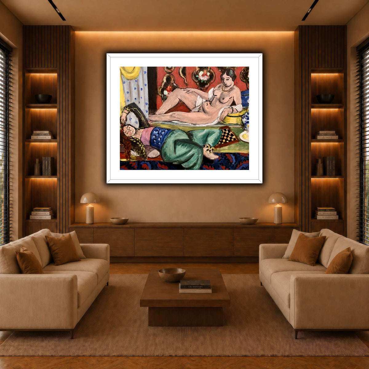 Two_Odalisques_Henri_Matisse warm-living-room