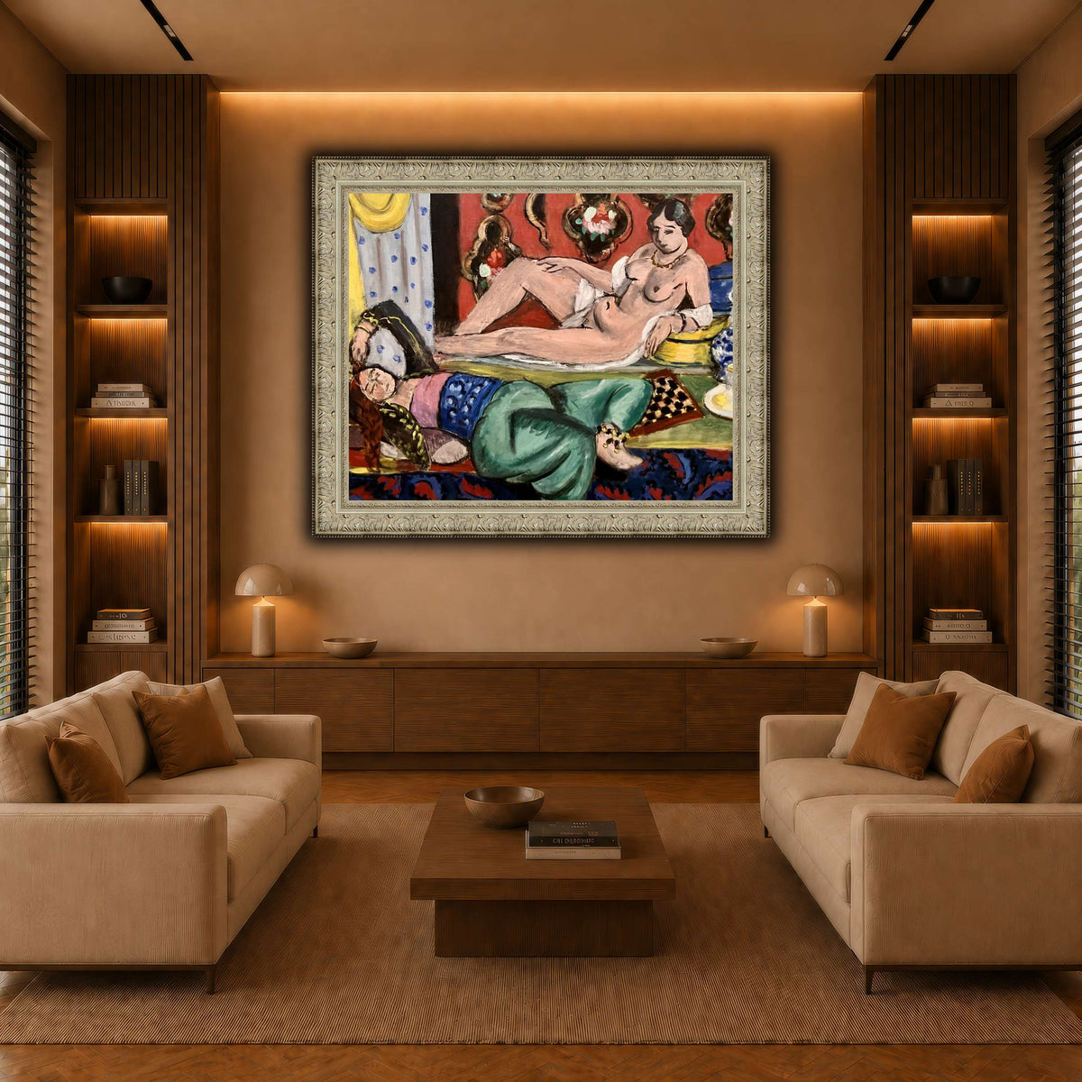 Two_Odalisques_Henri_Matisse warm-living-room