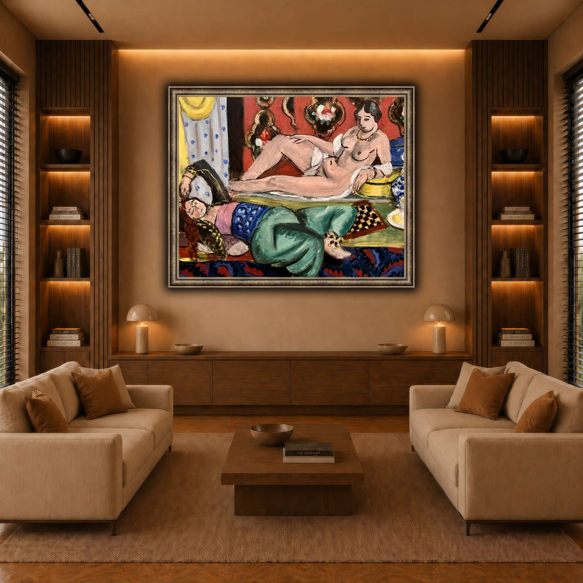 Two_Odalisques_Henri_Matisse warm-living-room