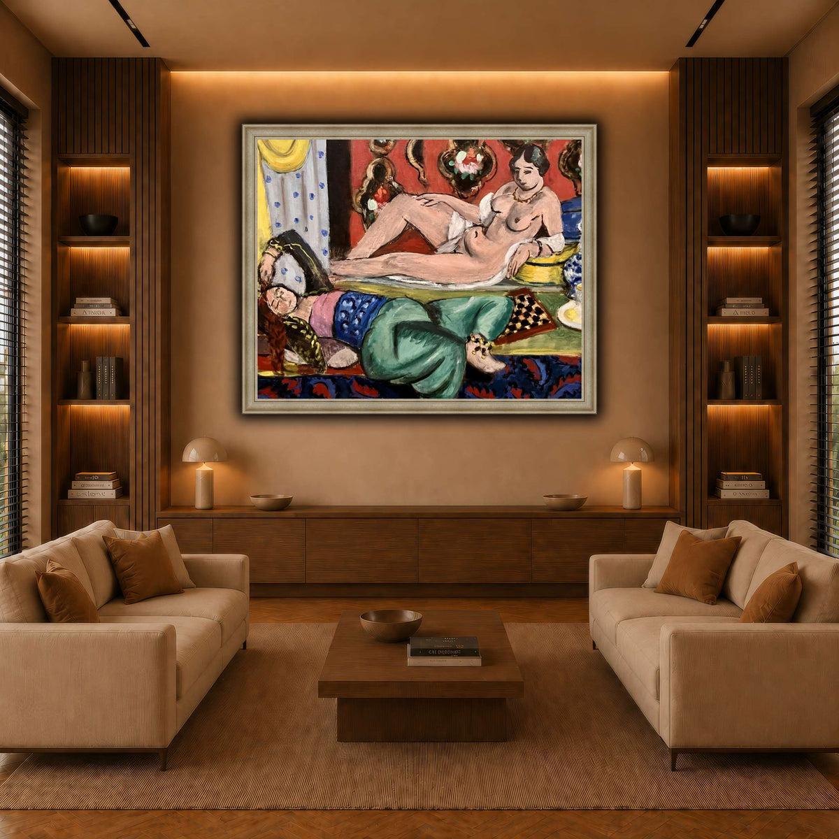 Two_Odalisques_Henri_Matisse warm-living-room
