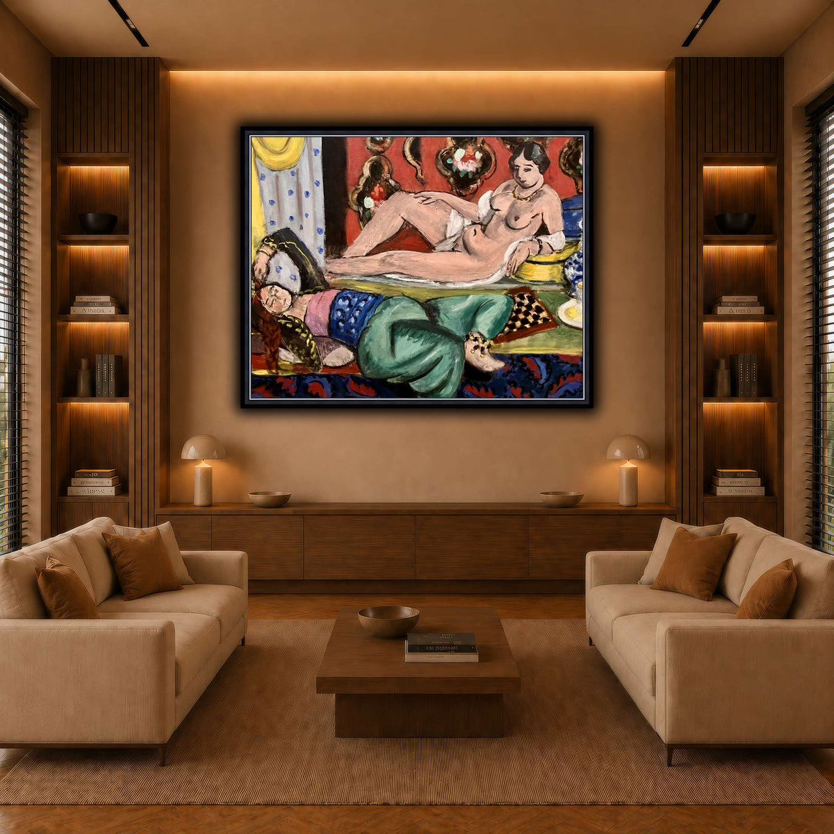 Two_Odalisques_Henri_Matisse warm-living-room