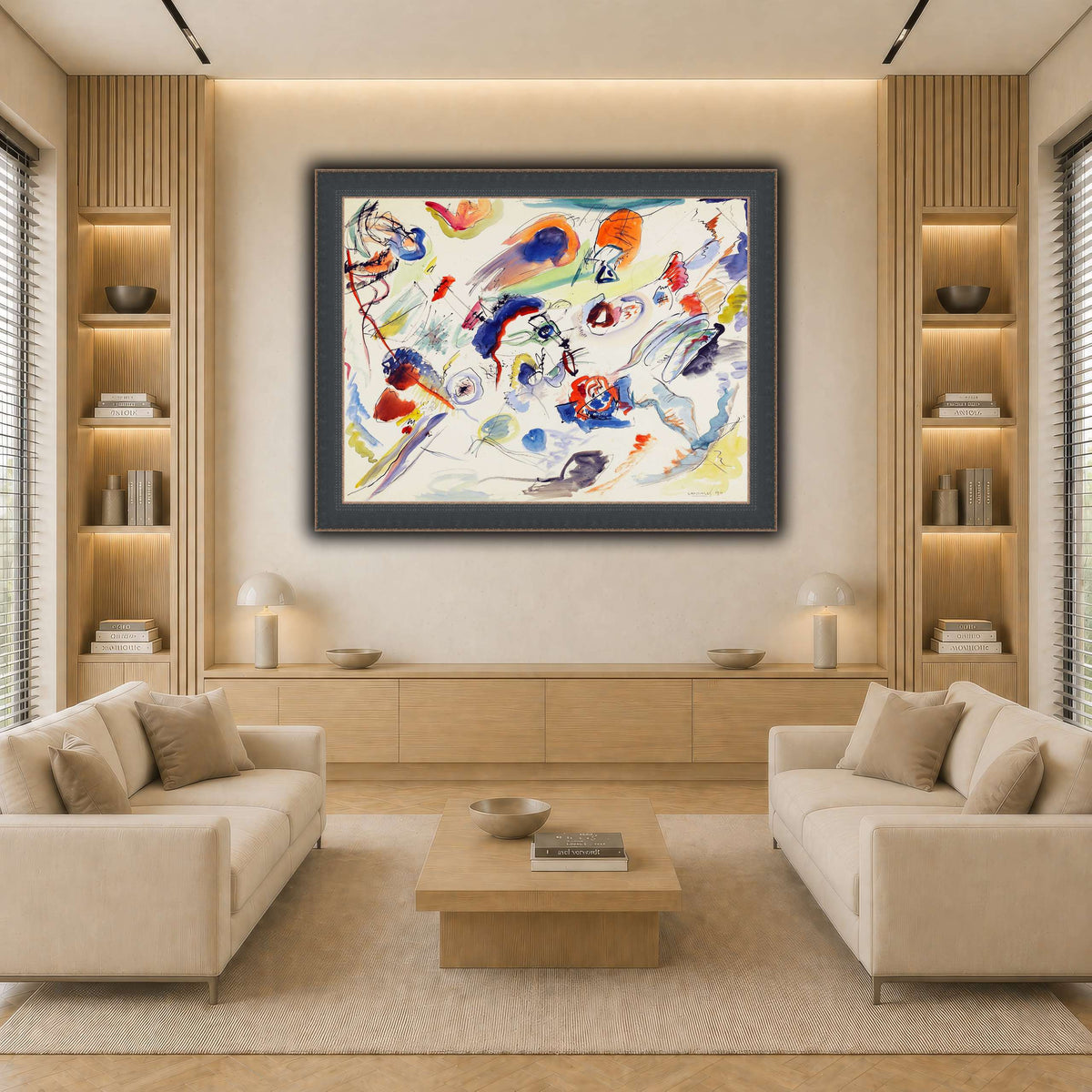 Untitled_(First_Abstract_Watercolor)_by_Wassily_Kandinsky light neutral-living room