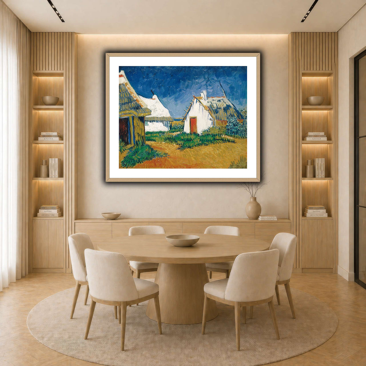 Van_Gogh_-_Drei_weiße_Hütten light neutral-dining room