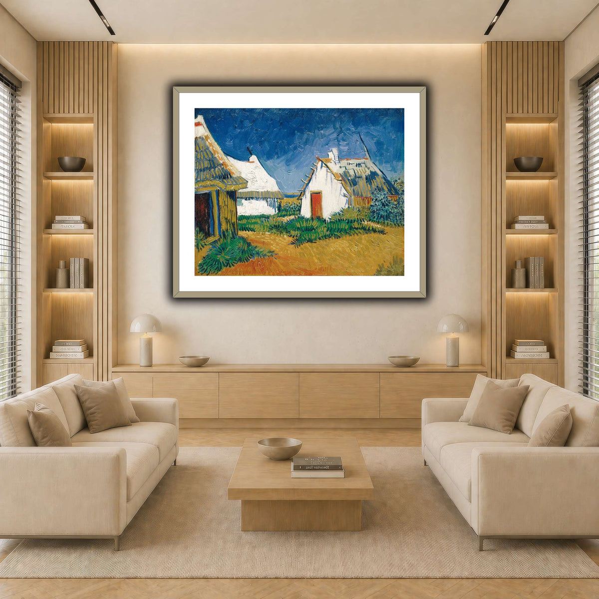 Van_Gogh_-_Drei_weiße_Hütten light neutral-living room