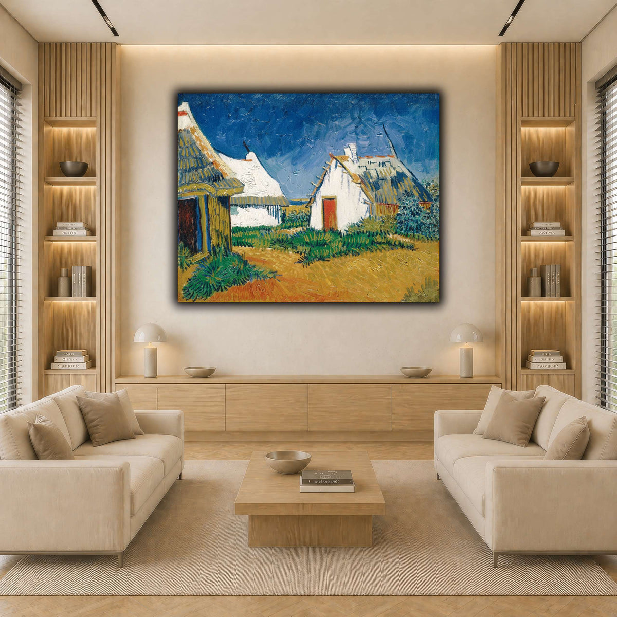 Van_Gogh_-_Drei_weiße_Hütten light neutral-living room