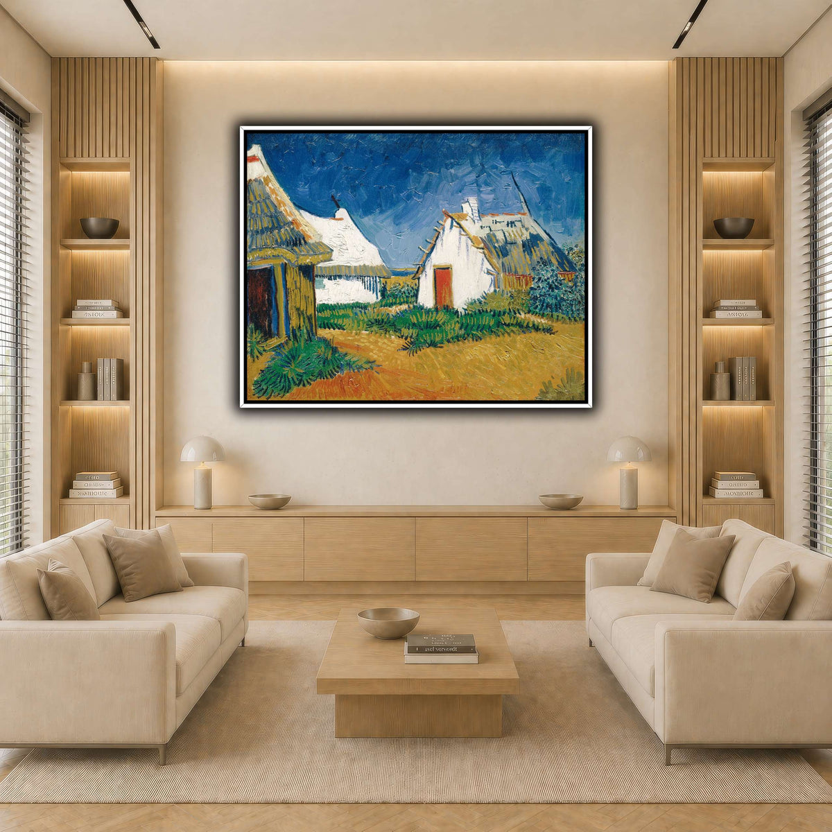 Van_Gogh_-_Drei_weiße_Hütten light neutral-living room