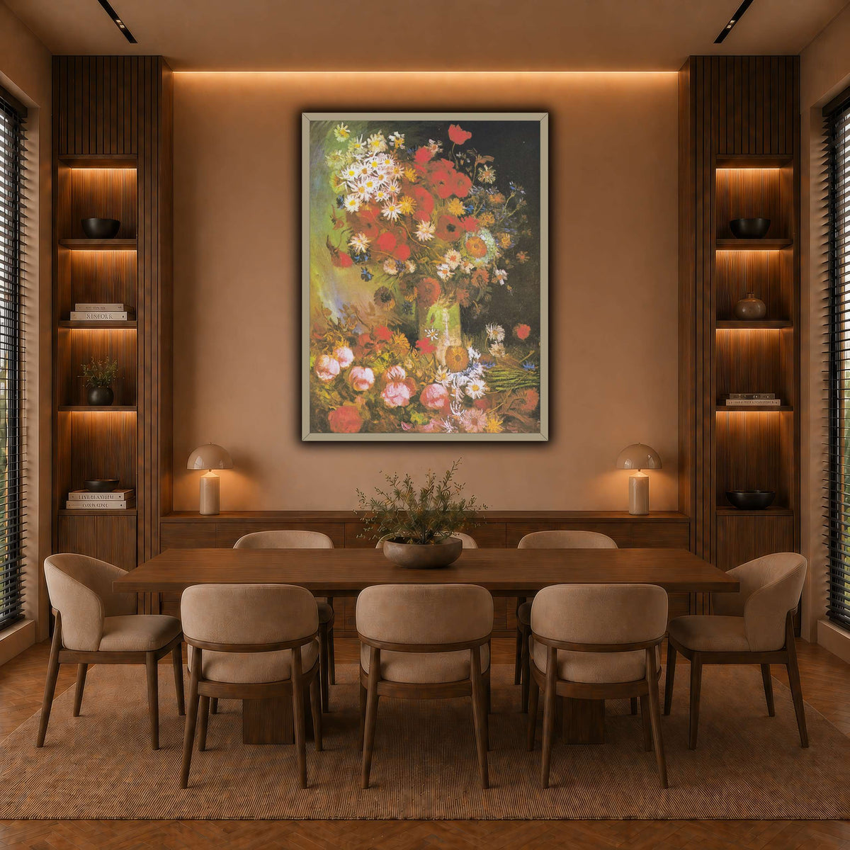 Van_Gogh_-_Vase_mit_Mohn-_und_Kornblumen,_Pfingstrosen_und_Chrysanthemen warm-dining room