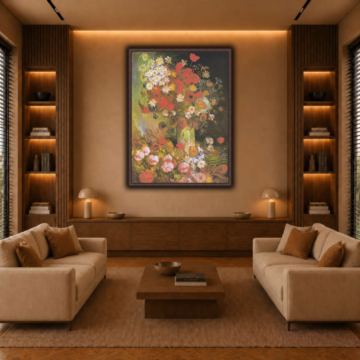Van_Gogh_-_Vase_mit_Mohn-_und_Kornblumen,_Pfingstrosen_und_Chrysanthemen warm-living-room