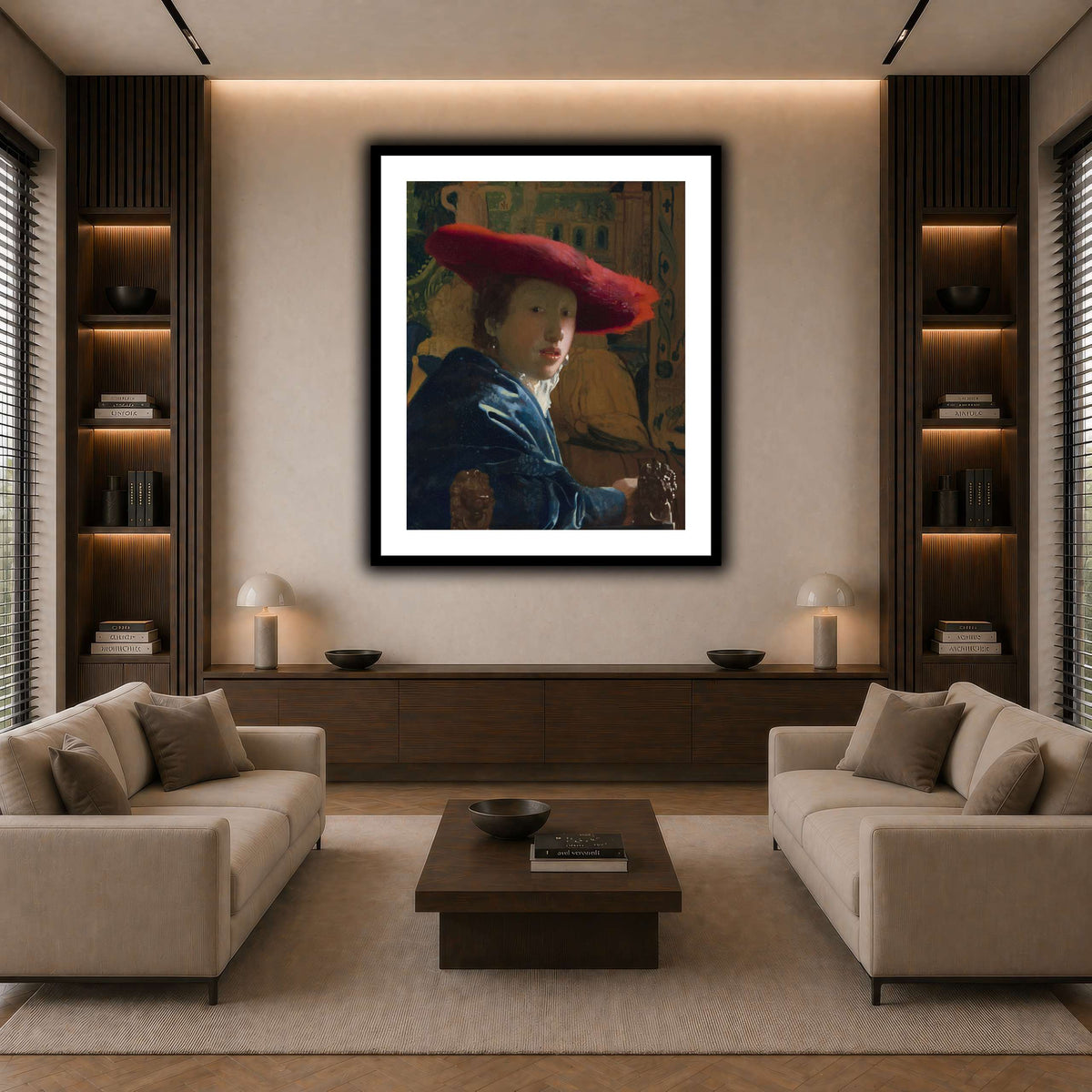 Vermeer_-_Girl_with_a_Red_Hat dark neutral-living room
