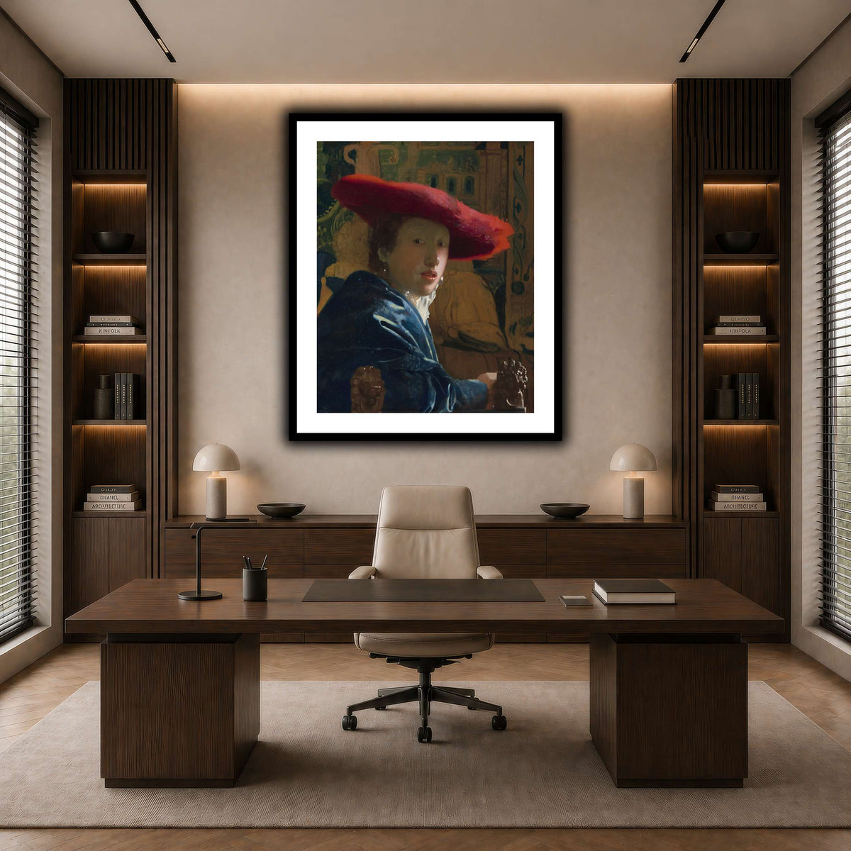 Vermeer_-_Girl_with_a_Red_Hat dark neutral-office