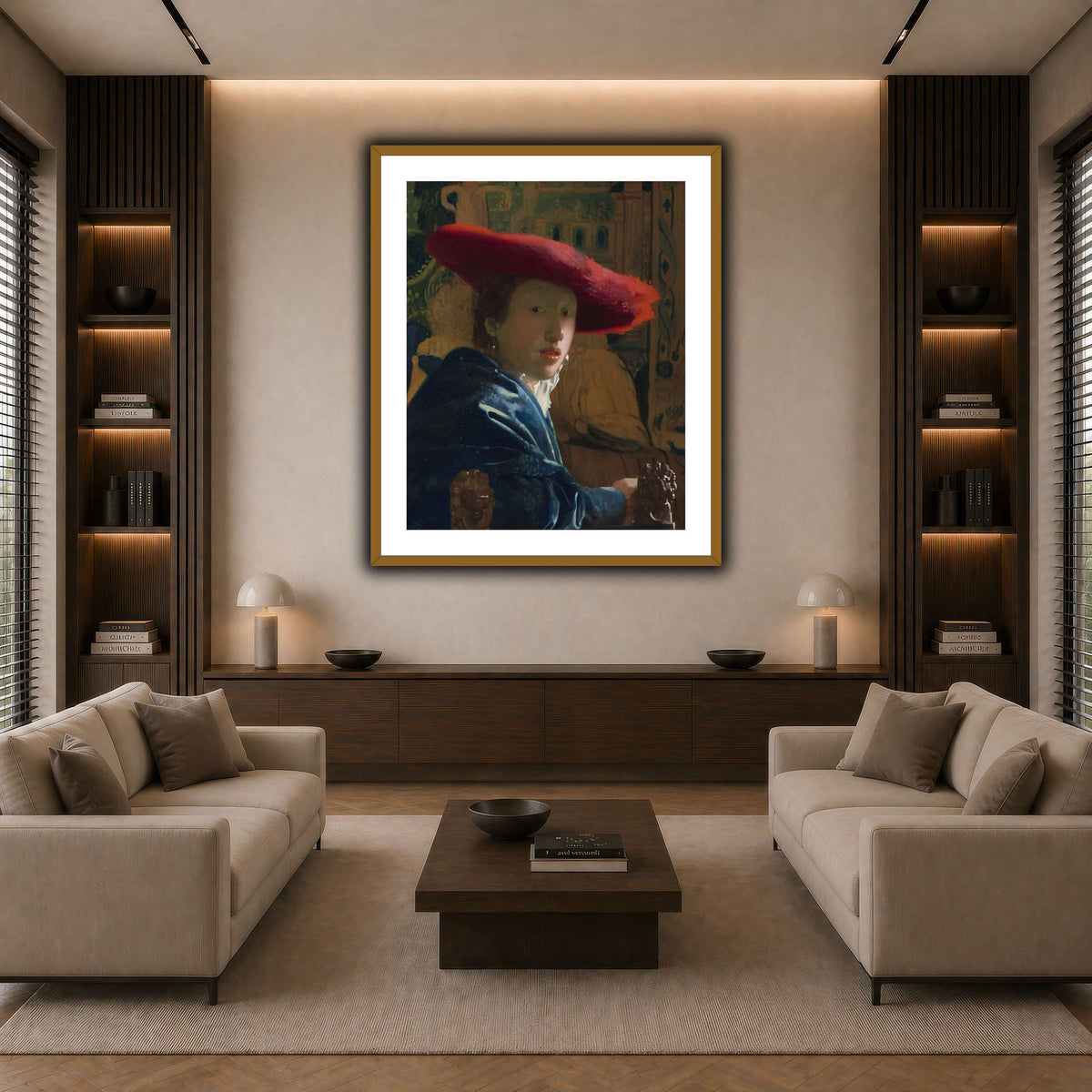 Vermeer_-_Girl_with_a_Red_Hat dark neutral-living room
