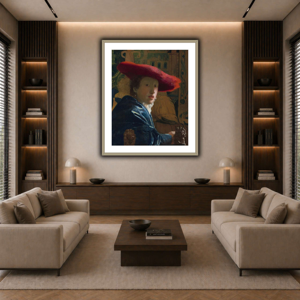Vermeer_-_Girl_with_a_Red_Hat dark neutral-living room