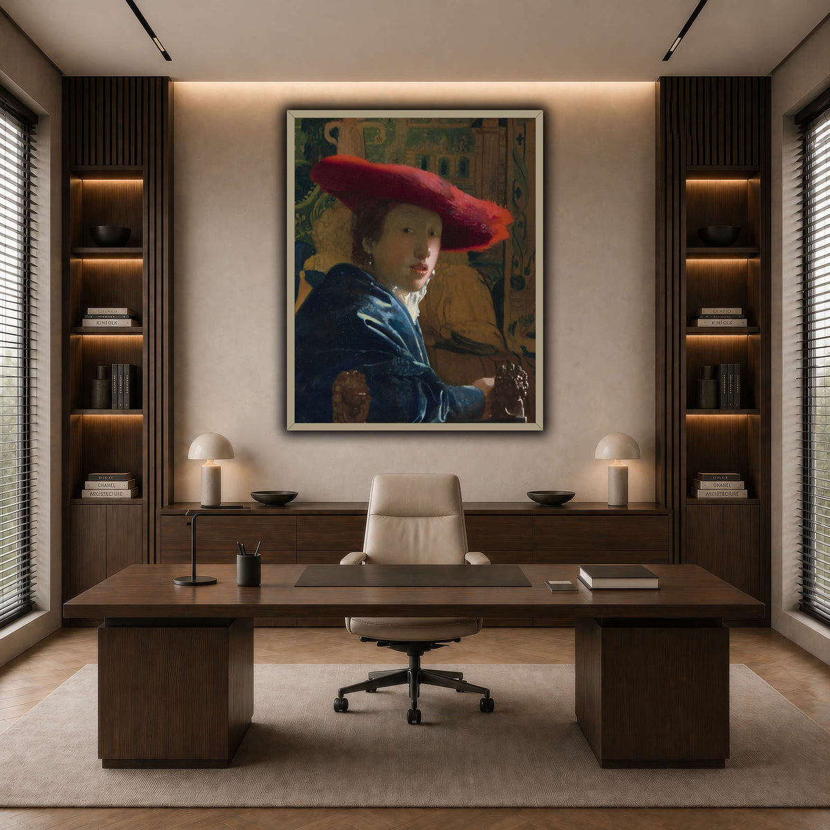 Vermeer_-_Girl_with_a_Red_Hat dark neutral-office