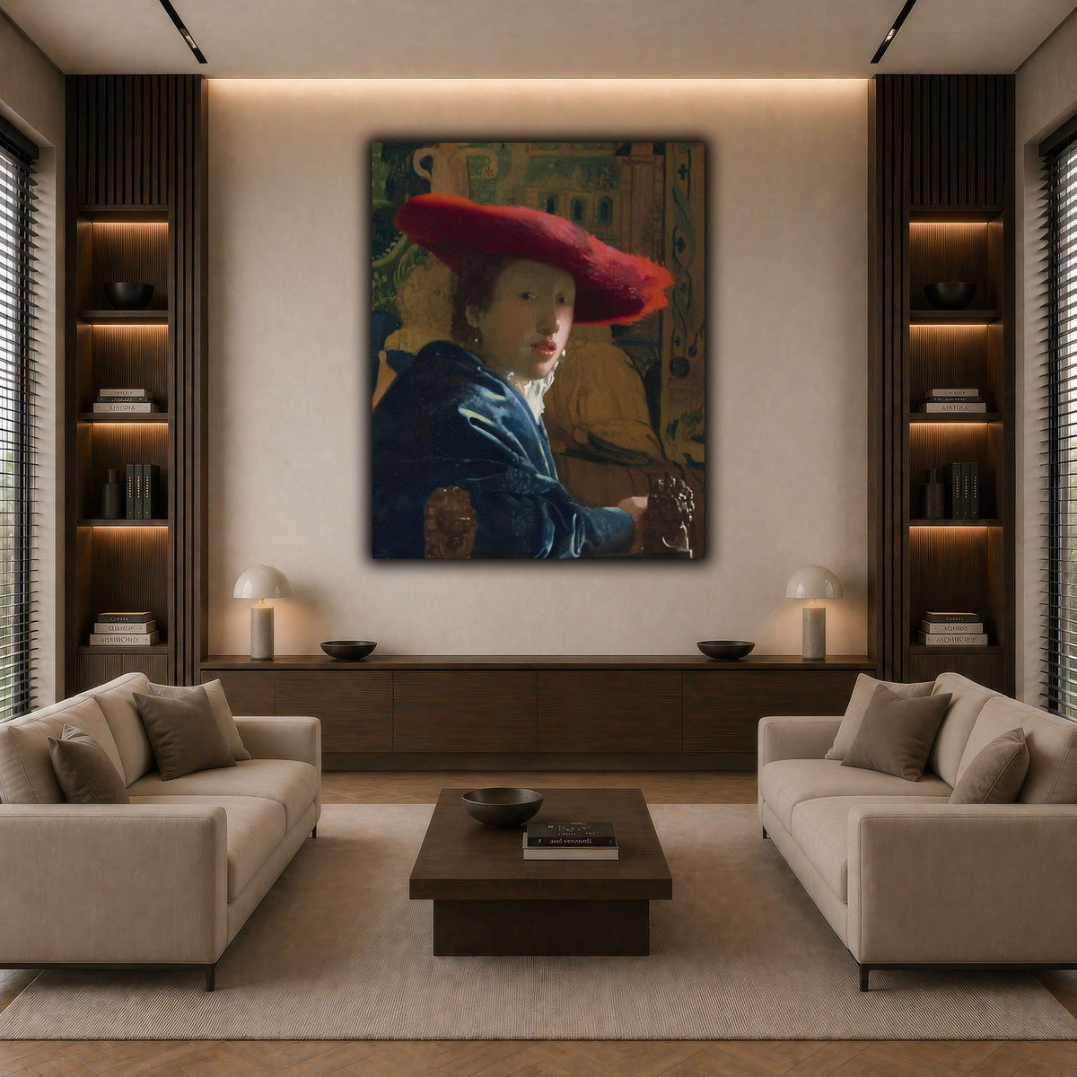 Vermeer_-_Girl_with_a_Red_Hat dark neutral-living room