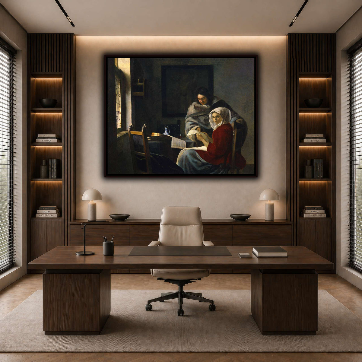 Vermeer_Girl_Interrupted_at_Her_Music dark neutral-office