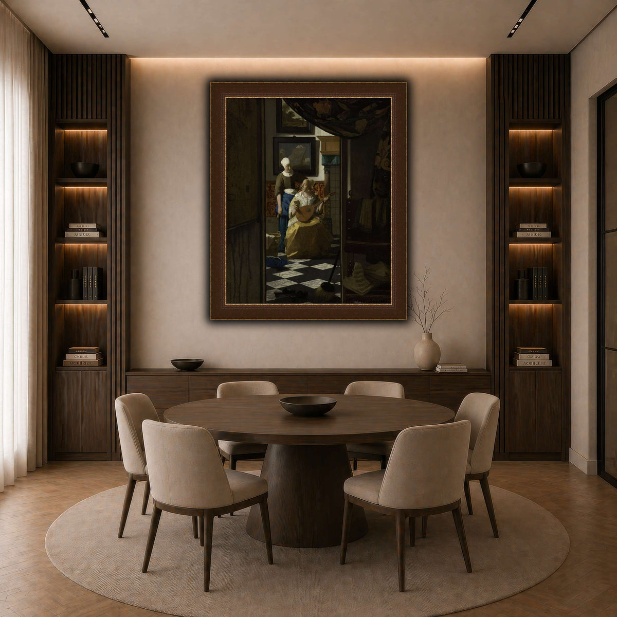 Vermeer,_Johannes_-_The_Loveletter dark neutral-dining room