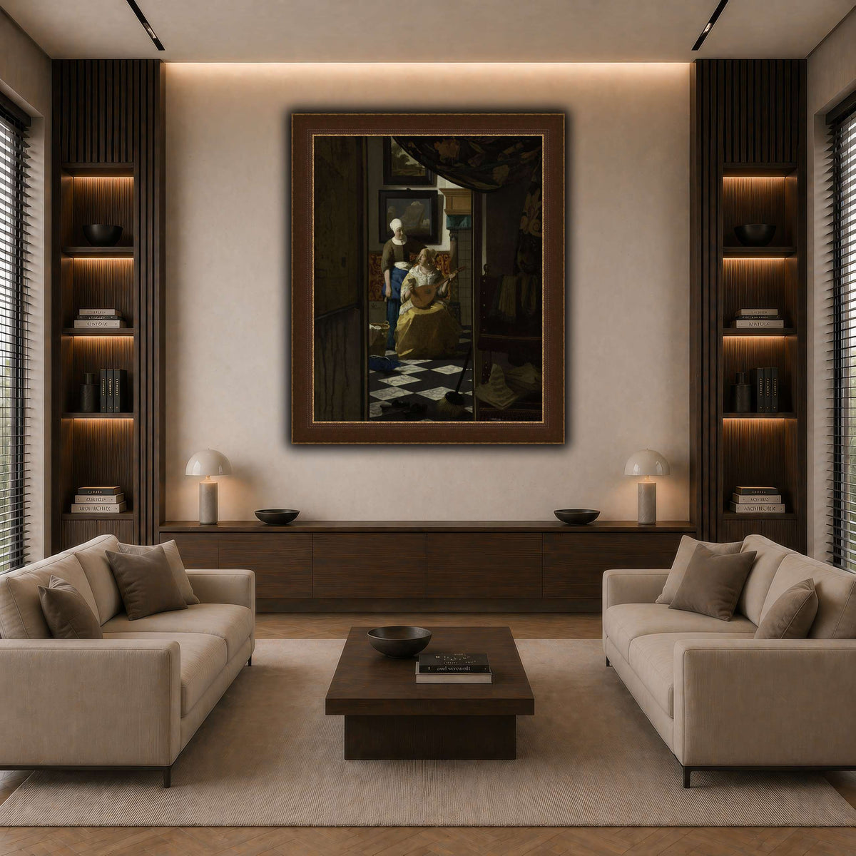 Vermeer,_Johannes_-_The_Loveletter dark neutral-living room